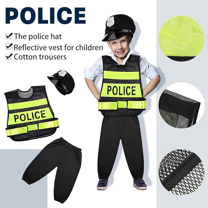 Vicenpal 4 Sets 12 Pcs Pretend Play Kids Costumes Set Christmas Gifts Role Play Costume Dress Costume for Kids Boys Girls