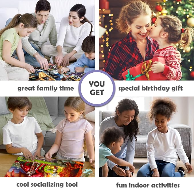 QUOKKA 100 Piece Puzzles for Kids Ages 4-6 – 3 Floor Puzzles for Toddlers 3-5 – Toy for Learning Pirates & Constructions & Animals for 6-8 yo – Jigsaw Toddler Game for Boy and Girl