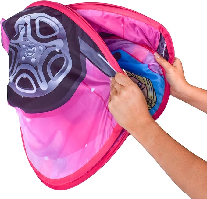 Barbie Convertible Pop Up Tent - Pink Princess Playhouse Car Toy with Sounds & Key Fob, Indoor and Outdoor Play