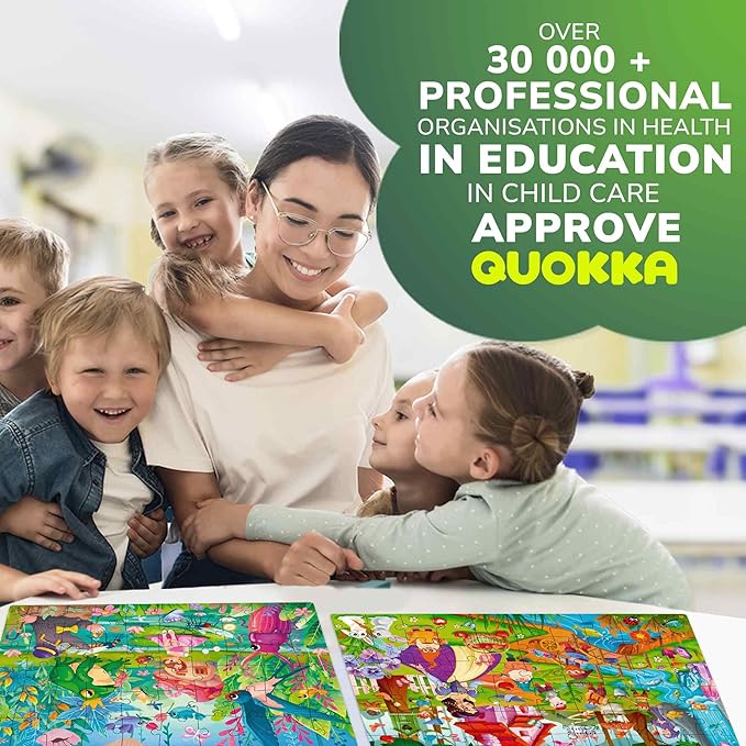 QUOKKA Puzzles for Kids Ages 4-6 – 4-Pack 60-Piece Puzzles for Kids – Fairy Tale Jigsaw Puzzle Set – Toddler Puzzles Ages 4-6 – Educational Learning Toys – FSC Certified – Gift for 5 Year Olds