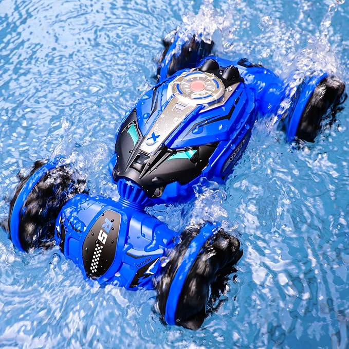Ruko Q150 Amphibious Remote Control Car, 4WD Off-Road RC Stunt Car, IPX6 Waterproof Transform Vehicle Toys with 360° Rotating for All Terrain, Ideal Gifts for Kids