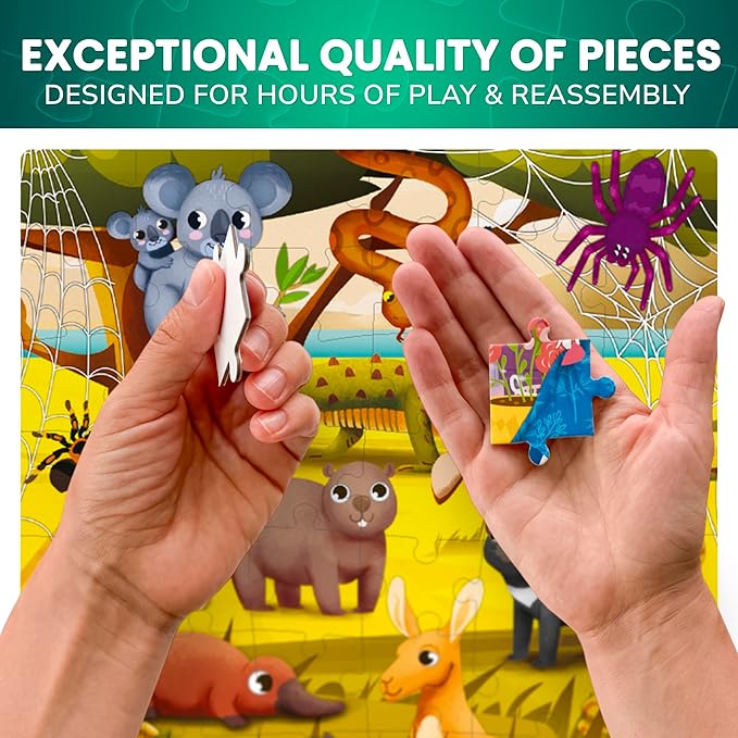 QUOKKA Puzzles for Kids Ages 4-6 - Set of 4x60 Jigsaw Puzzles for Toddlers 3-5 - Polar, Birds, Animals Toys for Children 6-8 yo - Gift Educational Game for Boys & Girls