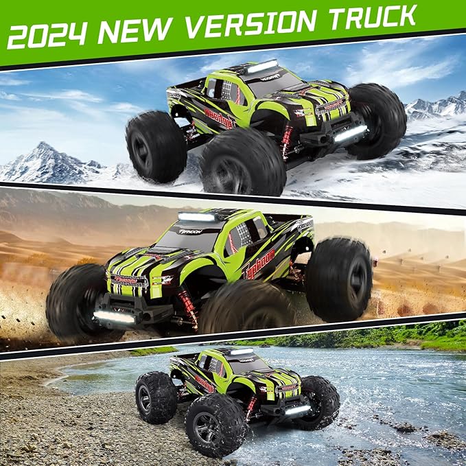 1:10 Off-Road All Terrain Remote Control Car, RC Truck, 43 Km/H High Speed 4WD Electric RC Cars with 2.4 GHz Remote Control and 2 Lipo Batteries for Kids Adults Boys Gifts