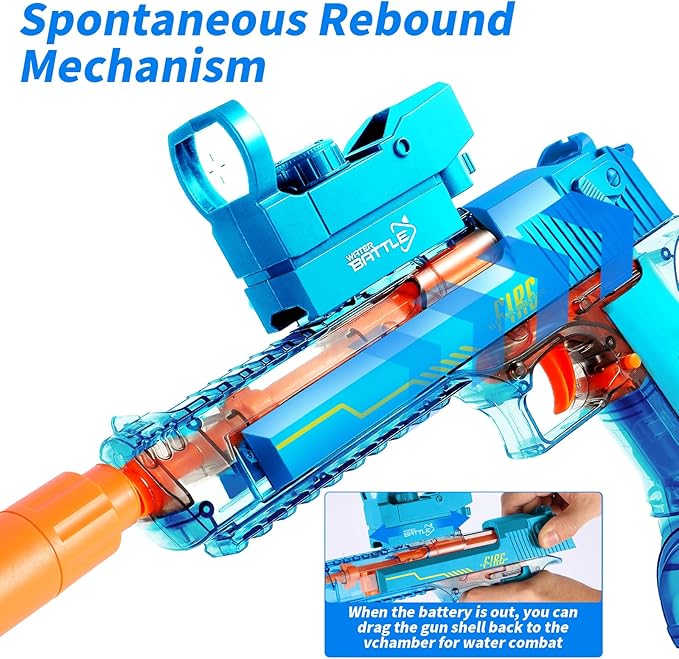 Electric Water Gun, Water Guns for Adults and Kids, Automatic High Power 500ml Squirt Guns, Long Range Water Gun Summer Water Toys for Boys Girls Pool Party Beach Outdoor (Blue)