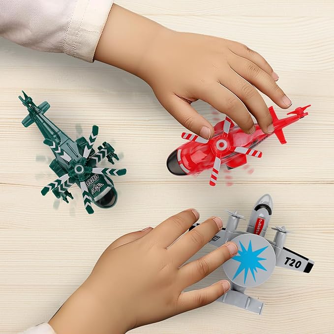 Liberty Imports Pull Back Airplanes Toys Vehicle Playset, Variety Pack of Helicopters, Stealth Bombers, Fighter Jets, Aircraft, Planes for Kids Toddlers Party Favors (18 Pack)