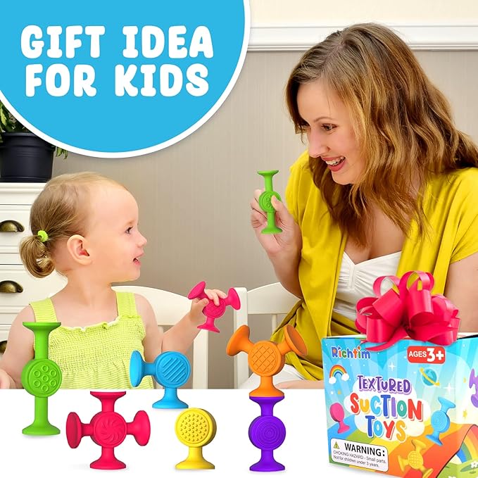Textured Suction Bath Toys for Toddlers: 30 Pcs Silicone Baby and Toddler Sensory Fine Motor Toys - Great for Autism/ADD/ADHD - Christmas Stocking Stuffers Indoor Outdoor Travel
