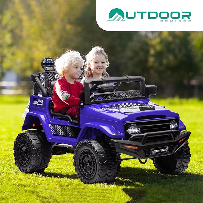 Outdoor Cruise 1-Seater 12V Ride-On Electric Car for Kids - Remote Control Jeep Power Wheels with Parental Control for Safe Adventures
