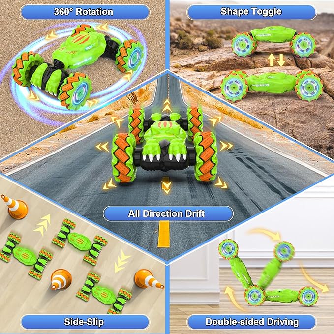 Hand Gesture Sensing RC Stunt Car Toys for 6-12 yr Boys&Girls - Easter Christmas Birthday Gifts, 2.4Ghz Remote Control Twist Car Toys Gifts for Kids 6 7 8 9 10 11 12 Year Old