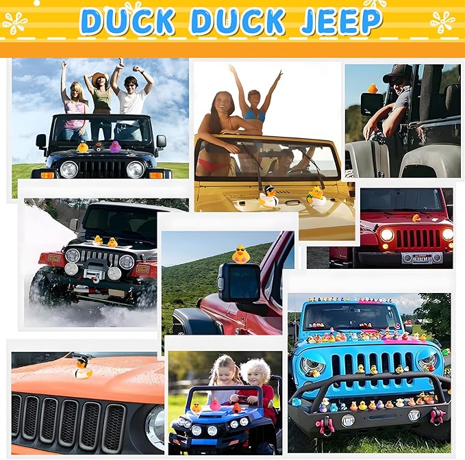 120 Pcs Rubber Ducks in Bulk, Jeep Ducks, Mini Rubber Duckies for Toddler Baby Bath Toys, Kids Bath Pool Toys, Duck Gifts for Birthday Party Favors