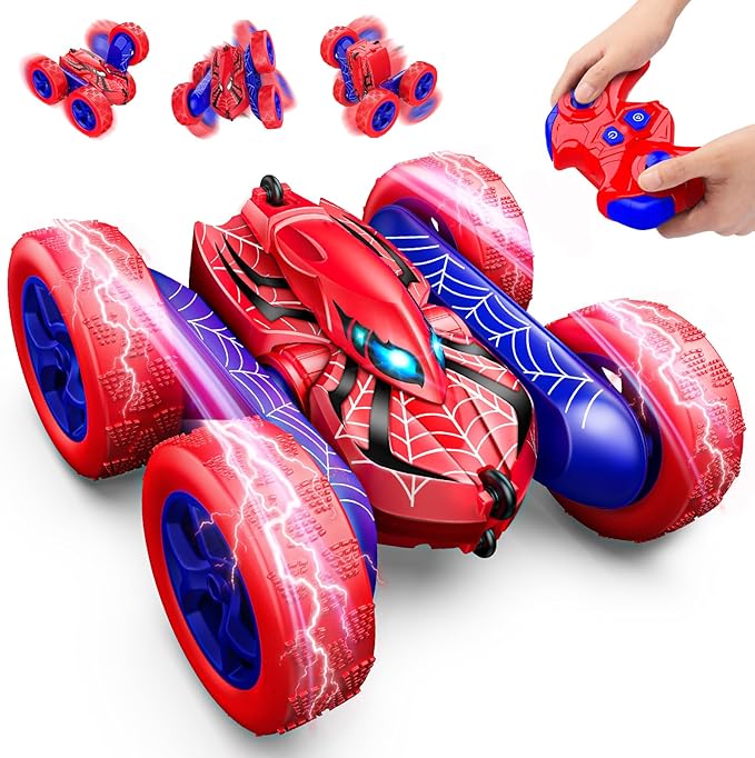 Remote Control Car,RC Cars for 4 5 6 7 8 9 10 11 12 Year Old Boy Double Sided 360°Flip 4WD Rechargeable Drift RC Race Car Boys Toys Birthday Gifts Easter Basket Stuffers for Kids Age 4-12