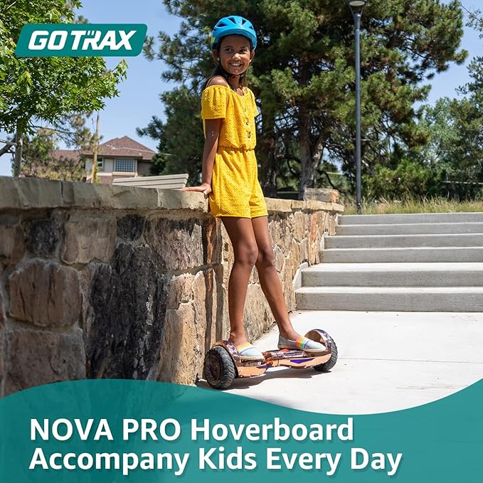 Gotrax Hoverboard with 6.5" LED Solid/Offroad Tires, Max 5/6 Miles Range, 6.2mph Power by Dual Brushless Motor, UL2272 Certified and 65.52Wh/93.6Wh Battery Self Balancing Scooter for 44-176lbs