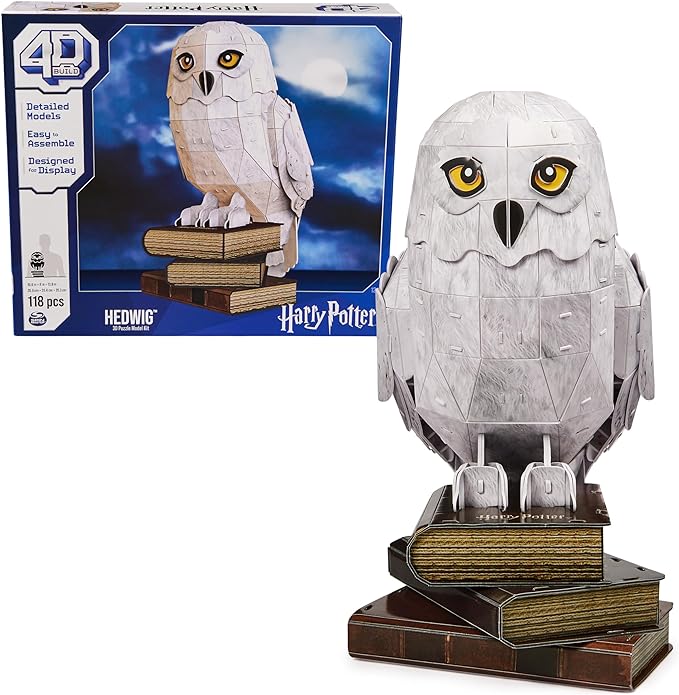 4D Build, Harry Potter Hedwig 3D Model Kit, Harry Potter Collectibles & Desk Decor, Adult Building Toys, 3D Puzzles for Adults & Teens, 118 Pieces, for Ages 12 & Up