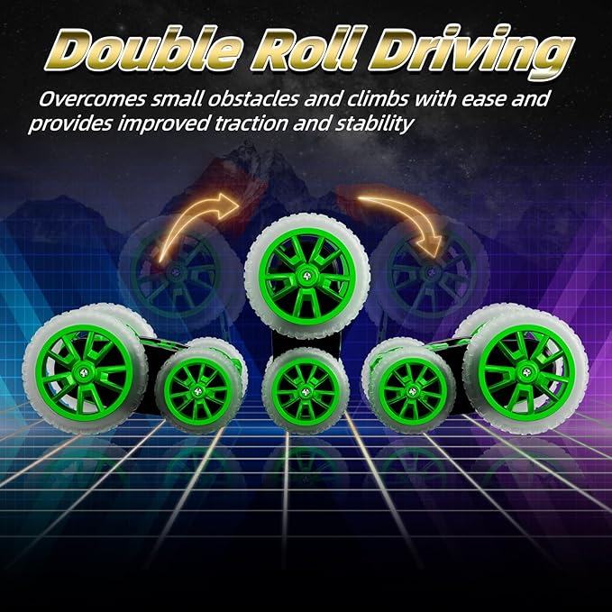 360 Rotating 4WD RC Stunt Car with Cool Lights, Spray, Drift Car for Kids Toys for Boys Girls Age 4-13