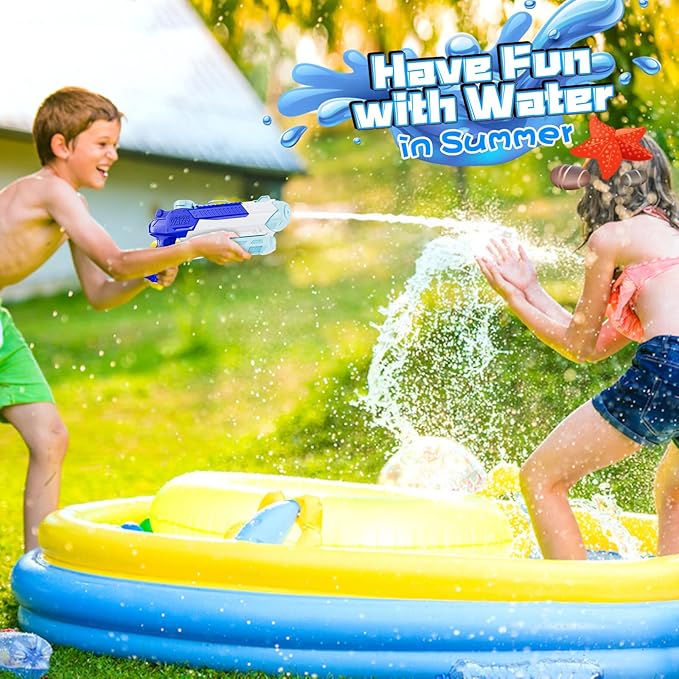 Water Guns for Kids Adults, 4 Pack 400CC/40ft Long Range High Capacity Squirt Guns Toy, Pool Toys Water Toys for Swimming Pool Beach Sand Outdoor, Summer Gifts for Boys Girls