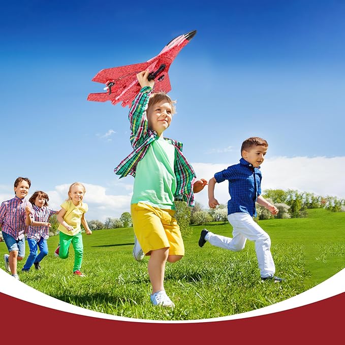 RC Plane, Remote Control Wireless Airplane Toy - 2 CH RC Airplane 2.4GHZ RC Glider with Lights, Remote Control Airplanes Foam RC Fighter Airlane Jet for Adults Kids