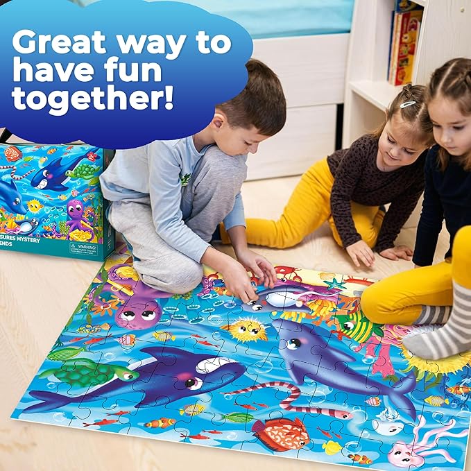 QUOKKA Giant Floor Puzzles for Kids Ages 4-6 - 2x3 Feet 48 Piece Puzzles for Toddlers 3-5 - Large Educational Kids Puzzles Ages 2-4 - Ocean Activity Game for Boys and Girls