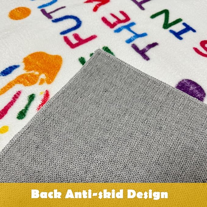 Colorful Positive Affirmation Kids Rug, Inspirational Motivational Quotes Washable Area Rug for Kids Bedroom, Non-Slip Play Mat Ultra Soft Indoor Plush Rugs for Playroom Classroom Nursery Decor