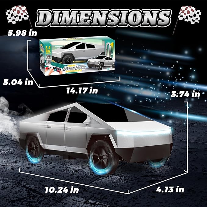 LITTCO 1:14 Remote Control Car Pick-up Truck, High Speed RC Car with Light and Loadspace, 3 RC Methods, Wireless RC Cars for Kids, Gifts for Kids, Boys and Girls