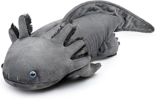 Tiny Heart Axolotl Plush, Axolotl Stuffed Animal, Lifelike Cute Grey Axolotl Plush Toy, Gifts for Kids, Girls for Gifts 20 Inches Long(Grey)