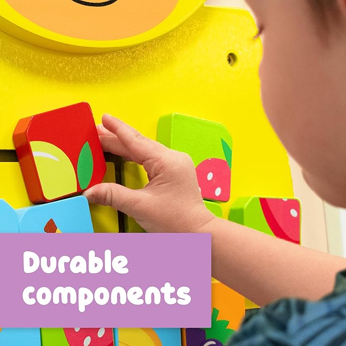 LEARNING ADVANTAGE Giraffe Activity Wall Panel - 18m+ - Toddler Activity Center - Wall-Mounted Toy - Busy Board Decor for Bedrooms, Daycares and Play Areas