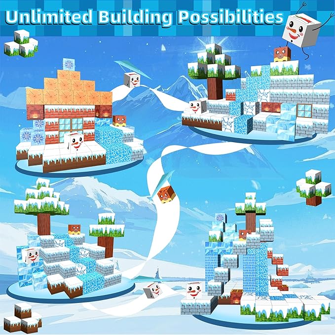 Magnetic Blocks, 120PCS Magnetic Building Blocks Magnet Cubes STEM Montessori Sensory Educational Toys for Kids Boys Girls Ages 3 4 5 6 7 8 9 10 Birthday Gifts