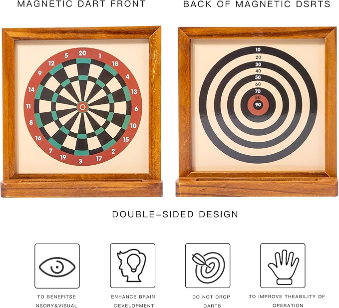 Mini Dart Board for Kids, Including 6 Darts and Double-Sided Magnetic Darts, Suitable for Interior Games and Party Games, Safety Magnetic Darts Board is The Best Gift for Boys and Girls