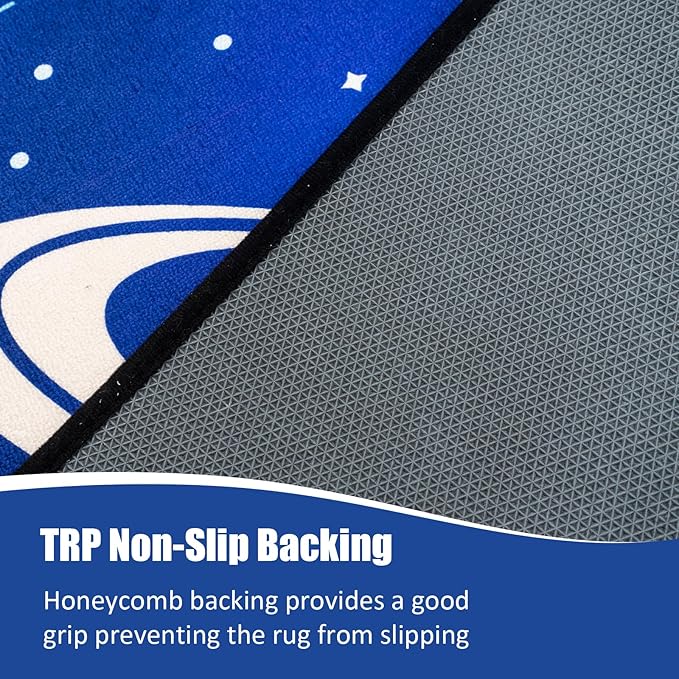 Space Rug for Kids Room Solar System Area Rugs for Boys Bedroom Kids Rugs for Playroom Space Planet Theme Play Mat for Kids Living Room Dining Room Classroom Decor 84x120 inch