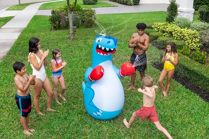 BigMouth Inc. Dino Boxer Sprinkler, Fun Summer Backyard Water Game & Splash Toy for Kids, 5 Feet Tall