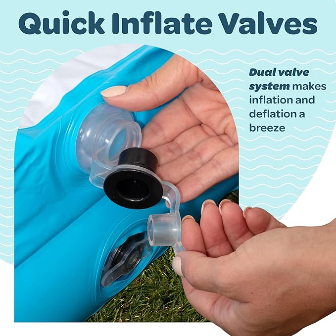 2-in-1 Inflatable Kiddie Pool, 65"x39"x10" (5'5") Soft Cushioned Floor, Handles, Drain, Shallow Rectangular Blowup Swimming Pool for Kids Age 2+ Toddler Ball Pit, Small Adult Backyard Tanning Pool