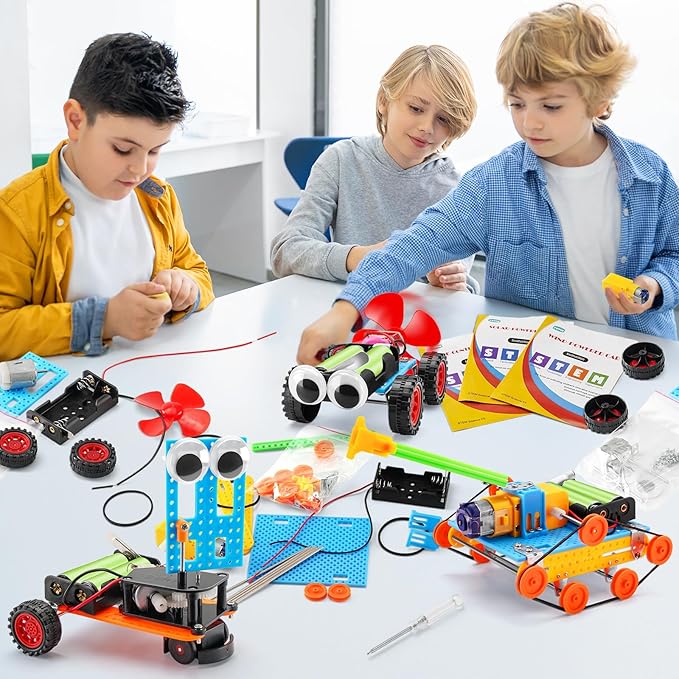 STEM Kits for Kids Age 8-10, Science Robot Building Kits for Boys Crafts 8-12 5-7, STEM Toys for 6 7 8 10 12 13 Year Old Boys Girl Gifts, Science Experiments for Kids 6-8, Car Engineering Projects
