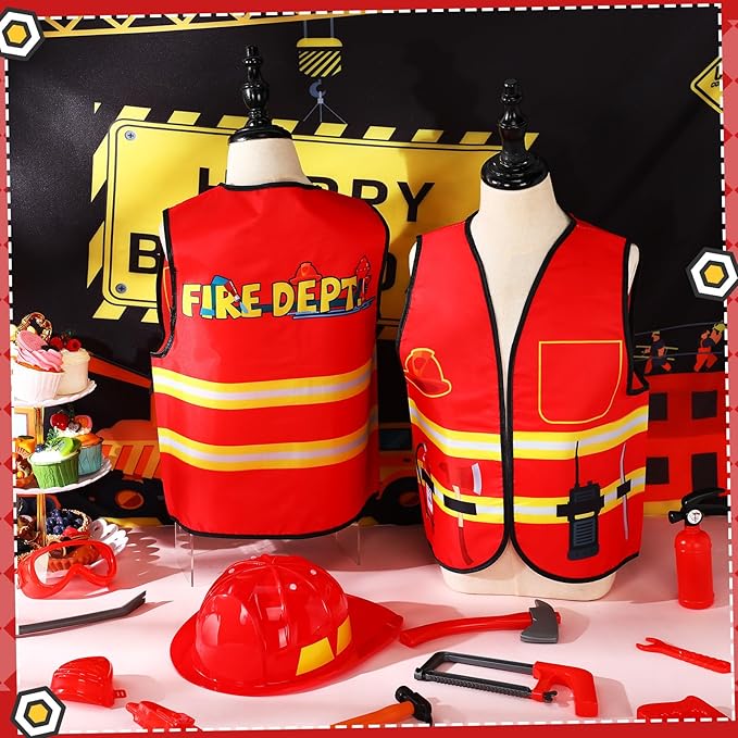 Panitay 12 Pcs Kids Community Helper Dress up Vest, Boy & Girl Career Cosplay Party Costume for Toddlers Occupation Role Play