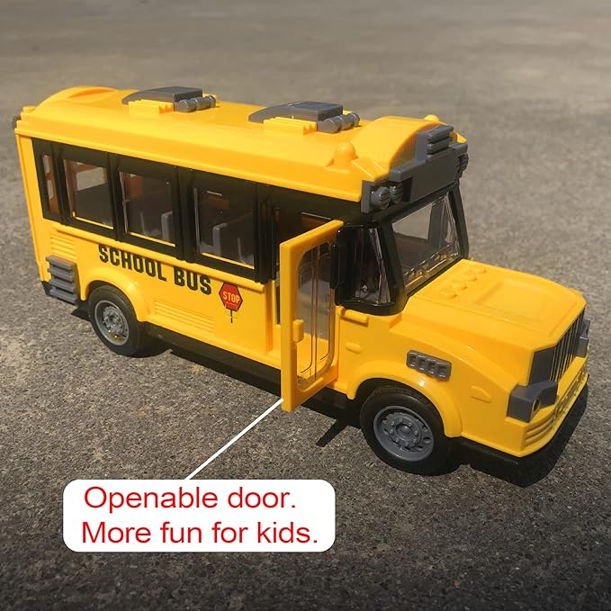 RC School Bus - Remote Control Car Vehicles, 2.4G Opening Doors City Bus Toy Classic Baby Bus, Remote Control Car with LED Lights School Bus Toy, Gift for Children Kids Boys Girls Age 3-6