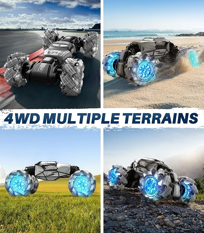 Remote Control Car, 4WD Gesture Sensing RC Stunt Car Toys, 2.4GHz 360°Spinning Multiple Terrains Hand Controlled RC Cars Crawler for Boys Girls 8-12 Christmas