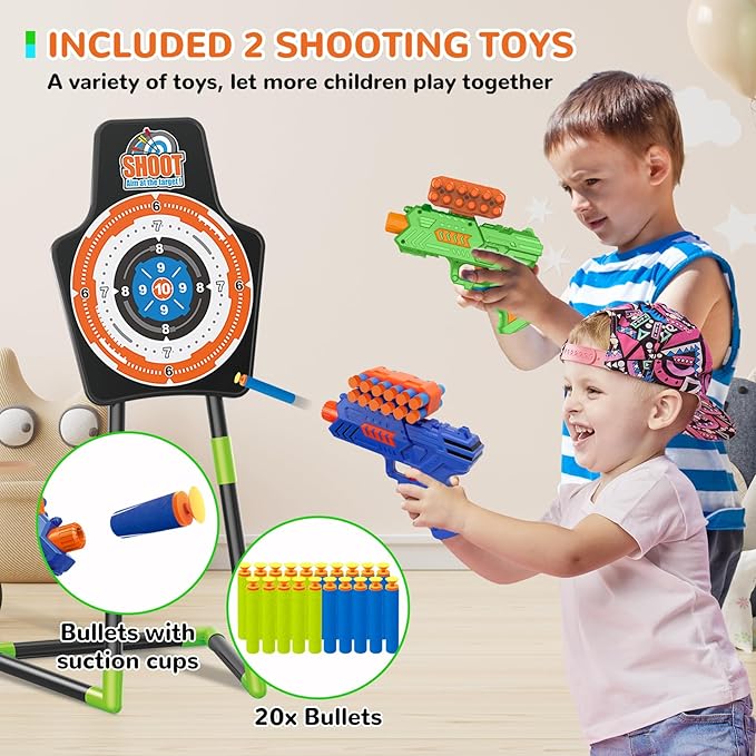 Bow and Arrow for 5 6 7 8 9 10 11+ Year Old Boys, Birthday Gift for Kids, Indoor Outdoor Activity Toys, 2 Pack LED Light Up Archery Toy with 20 Suction Cup Arrows, Standing Target, 2 Quiver