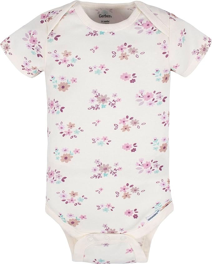 Gerber Baby Girls' 5-Pack Short Sleeve Variety Onesies Bodysuits