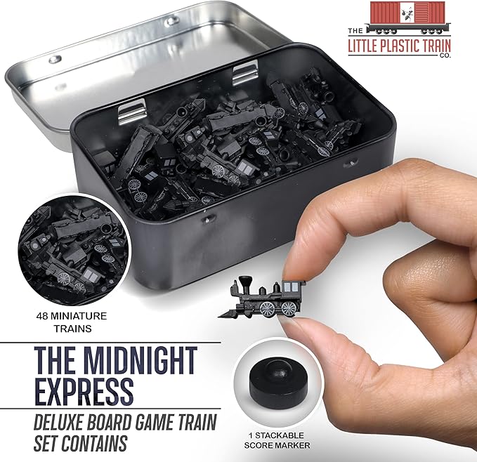 Deluxe Board Game Train Sets | Player Pieces for Ticket to Ride and Other Adult, Family, and Kids Train Board Games | Upgraded Miniatures | Complete Set of 5