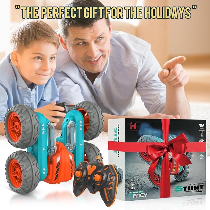 Remote Control Car Stunt RC Cars, 2.4Ghz with Double Sided 360 Flips, 4WD Off Road Drift RC Race Car Toy Stunt Toys for Kids 6-12 Year Old Boys Girls Christmas Birthday Gift