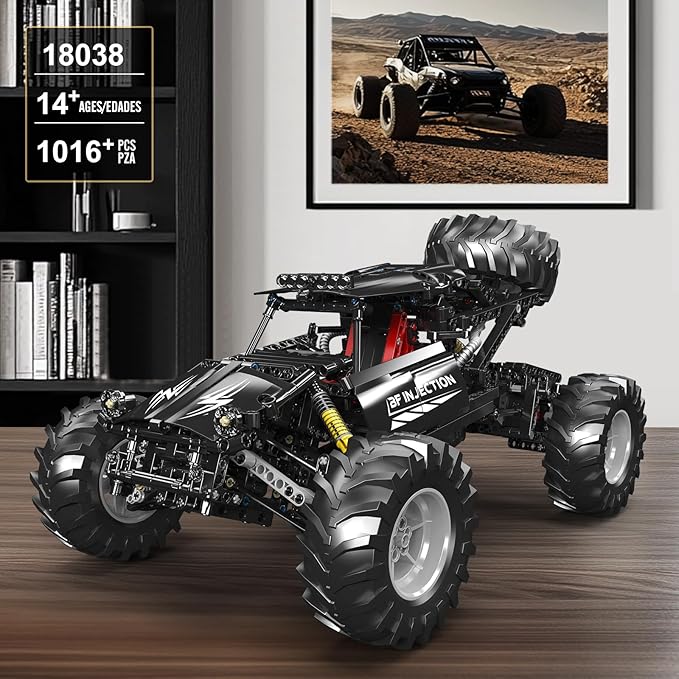 Mould King 18038 RC Off-Road Building Car Toys, 1016 Pieces Building Blocks Climbing Car Model with Motors, Toy Car for Kid 1016 PCS, Idea Gift