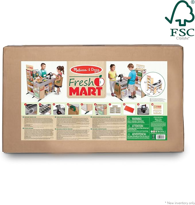 Melissa & Doug Freestanding Wooden Fresh Mart Grocery Store - FSC Certified