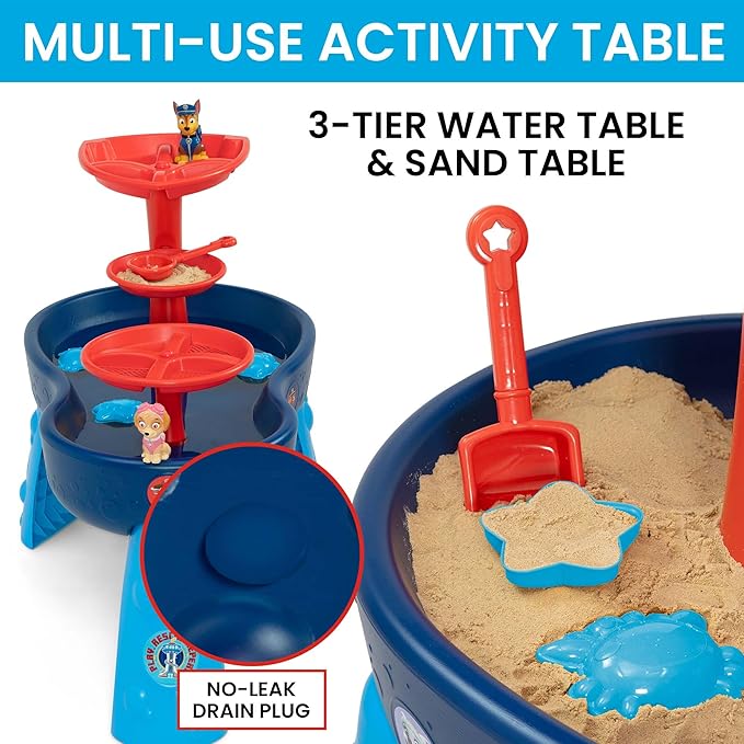 PAW Patrol Water Table by Delta Children | 3-Tier Water Table with 11-Piece Toy Set, Blue