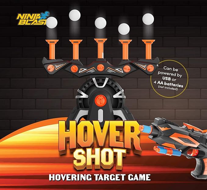 Hover Shot Shooting Toy for Kids - Ball Target Game for Nerf Guns - Cool Birthday Gifts Toys for Boys Age 6+ Year Old Boy Best Teenage Gift Idea - Gun, Targets & Darts - Powered by Plug or Batteries
