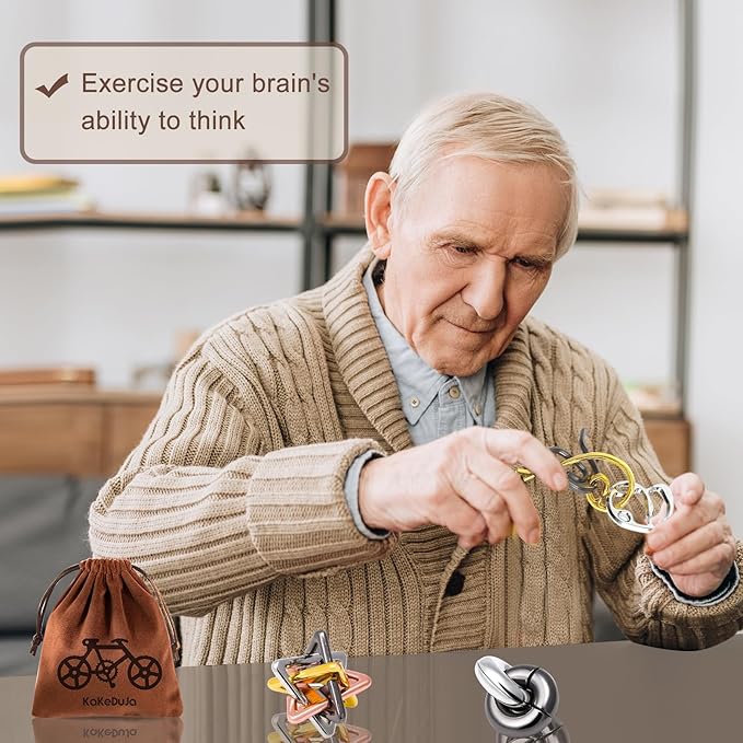 9pcs Metal Puzzle for Adult Disentanglement Puzzles Lock Puzzle Games Set Gift for Adults Teenagers