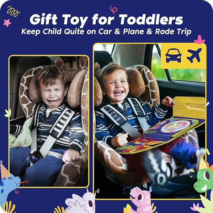 INKLAB Backpack Busy Board, Busy Book for Toddlers 1-3, Toddler Busy Board Ages 1 2 3, Montessori Busy Board for Toddlers 3+, Preschool Learning Activities, Birthday Gifts for Girls