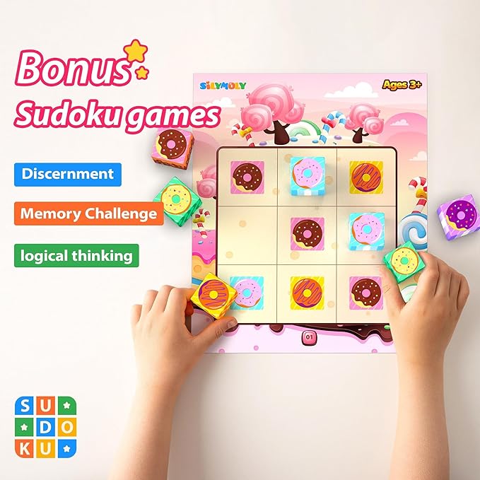 Magnetic Blocks Candy Land Edition, Magnetic Tiles Building Blocks Boys & Girls Toys Age 3-5 4-8 5-7 Sensory Gift for Kids，Magnets Cubes，Upgraded STEM Gift 1.2 Inches