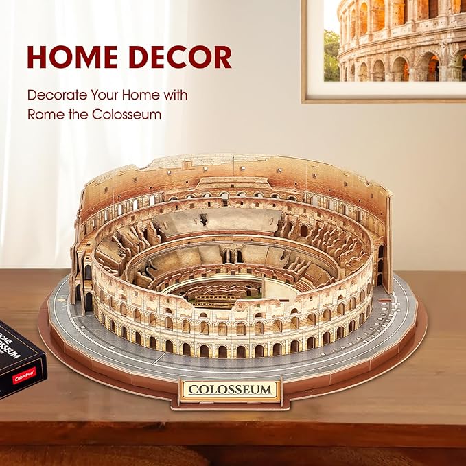 CubicFun 3D Puzzles for Adults Kids New Version Italy Rome Colosseum Jigsaw Puzzle DIY Building Model Kit Easter Gift for Boys Girls Age 10+, 163 Pieces Puzzles for Kids Ages 8-10 Dad's Gift