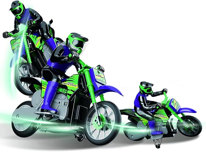 Lexibook RC18, Crosslander radio road motorcycle, up to 12km/h, perfect balance, light effects, crazy skids, fast acceleration, ergonomic remote control, rechargeable