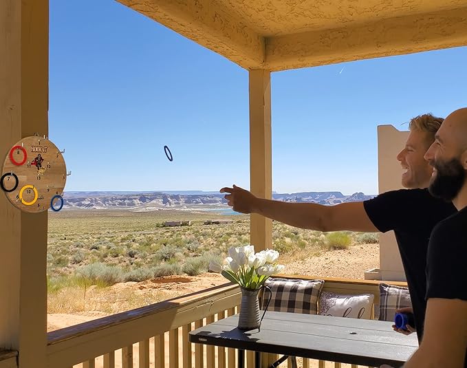 Hook It Ring Toss Game for Kids & Adults – Includes 24 Rings and Extra Hook – Indoor & Outdoor Games for Family and Friends – Safe Alternative to Darts