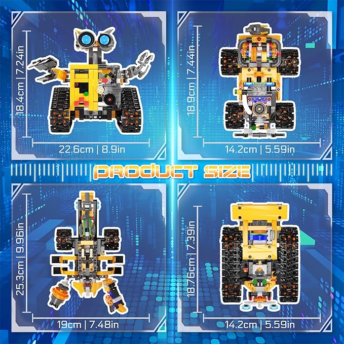 Robot Building Kit for Kids and Adults, Rechargeable 4-in-1 Remote/APP Controlled RC Robotics Kit, Coding Science Projects STEM Toys, Birthday Gifts for Boys Ages 8-12+ (588 Pcs)