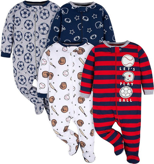 Gerber Baby Boys 4 Pack Sleep 'N Play Footie
