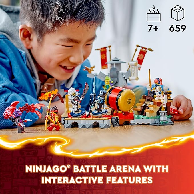 LEGO NINJAGO Tournament Battle Arena Playset with 6 Minifigures, Action Toy for Kids, Ninja Toy Building Set, Birthday Gift Idea for Boys and Girls Aged 7 and Up, 71818